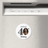 Bold 40th Birthday Party Photo Favor Magnet (In Situ (Geschirrspüler))