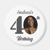 Bold 40th Birthday Party Photo Favor Magnet (Vorne)