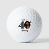 Bold 40th Birthday Party Photo Golfball (Vorderseite)