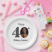 Bold 40th Birthday Party Photo Pappteller (Party)