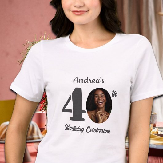 Bold 40th Birthday Photo Guests Tri-Blend Shirt