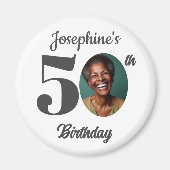 Bold 50th Birthday Party Photo Favor Magnet (Vorne)