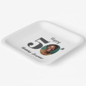 Bold 50th Birthday Party Photo Pappteller (Gewinkelt)