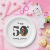 Bold 50th Birthday Party Photo Pappteller (Party)