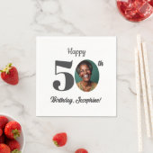 Bold 50th Birthday Party Photo Serviette (Beispiel)