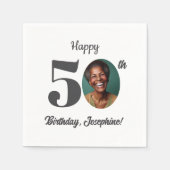 Bold 50th Birthday Party Photo Serviette (Vorderseite)