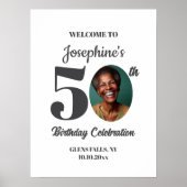 Bold 50th Birthday Party Photo Welcome Poster (Vorne)