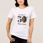 Bold 50th Birthday Photo Guests Tri-Blend Shirt (Vorderseite)