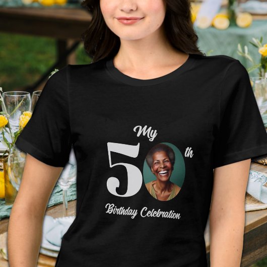 Bold 50th Birthday Photo  Tri-Blend Shirt