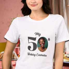 Bold 50th Birthday Photo  Tri-Blend Shirt