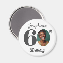 Bold 60th Birthday Party Photo Favor Magnet