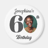 Bold 60th Birthday Party Photo Favor Magnet (Vorne)