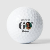 Bold 60th Birthday Party Photo Golfball (Vorderseite)