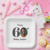 Bold 60th Birthday Party Photo Pappteller (Party)