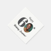 Bold 60th Birthday Party Photo Serviette (Ecke)