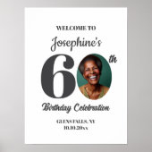 Bold 60th Birthday Party Photo Welcome Poster (Vorne)