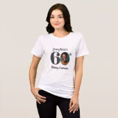 Bold 60th Birthday Photo Guests Tri-Blend Shirt (Vorderseite voll)