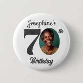 Bold 70th Birthday Party Photo Favor Button (Vorderseite)