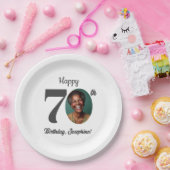 Bold 70th Birthday Party Photo Pappteller (Party)