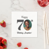 Bold 70th Birthday Party Photo Serviette (Beispiel)