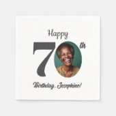 Bold 70th Birthday Party Photo Serviette (Vorderseite)