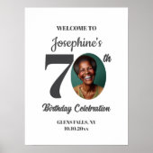 Bold 70th Birthday Party Photo Welcome Poster (Vorne)