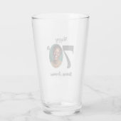 Bold 70th Birthday Photo Glas (Rückseite)