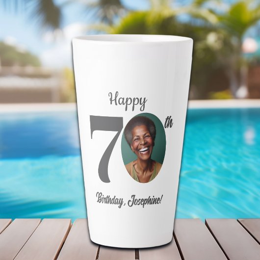 Bold 70th Birthday Photo Milchtasse