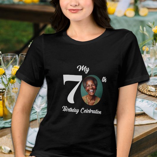 Bold 70th Birthday Photo Tri-Blend Shirt