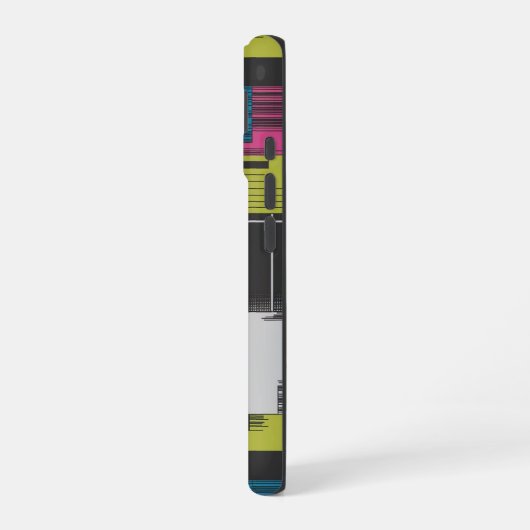 Bold 80s Abstract Geometric Pattern iPhone 16 Hülle (Linke Seite)