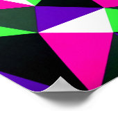 Bold 80s Color Block Neon Green Pink Purple Poster (Ecke)