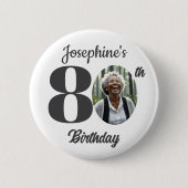 Bold 80th Birthday Party Photo Favor Button (Vorderseite)