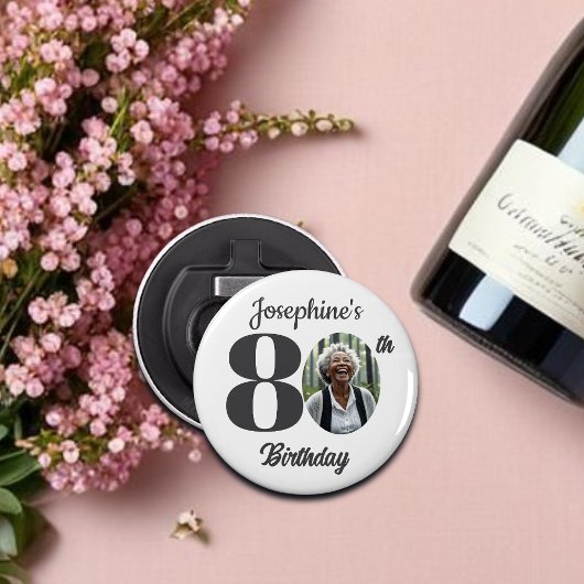 Bold 80th Birthday Party Photo Favor Flaschenöffner