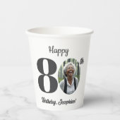 Bold 80th Birthday Party Photo Pappbecher (Vorderseite)