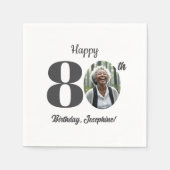 Bold 80th Birthday Party Photo Serviette (Vorderseite)