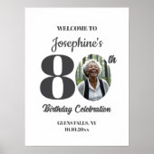 Bold 80th Birthday Party Photo Welcome Poster (Vorne)