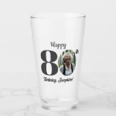 Bold 80th Birthday Photo Glas (Vorderseite)