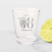 Bold 80th Birthday Photo Schnapsglas (Rückseite)
