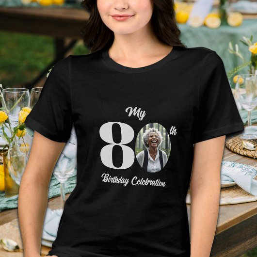 Bold 80th Birthday Photo  Tri-Blend Shirt