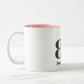 Bold 80th Birthday Photo Zweifarbige Tasse (Links)