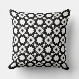 Bold Abstract Black and White Star Lattice Cushion Kissen