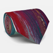 Bold Abstract Brushstroke Tie – Red, Yellow & Teal Krawatte (Gerollt)
