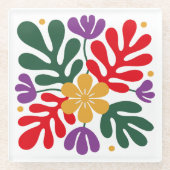 Bold Abstract Coaster Floral Matisse Style Glasuntersetzer (Vorderseite)
