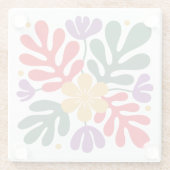 Bold Abstract Coaster Floral Matisse Style Glasuntersetzer (Rückseite)