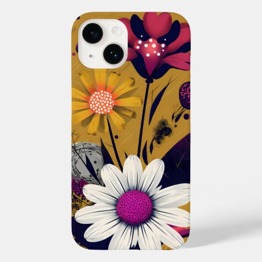 Bold Abstract Floral Art Phone Case - Vibrant Mode (Rückseite)