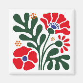 Bold Abstract Floral Magnet with Poppy Motif (Vorne)