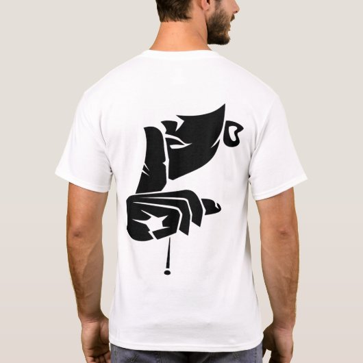 Bold Abstract Hand Art Men’s Back Print T-Shirt (Rückseite)