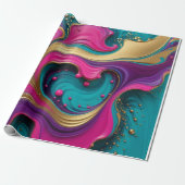 Bold Abstract Heart Swirl – Modern Colorful Art Geschenkpapier (Ungerollt)