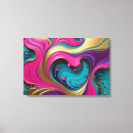 Bold Abstract Heart Swirl – Modern Colorful Art Leinwanddruck