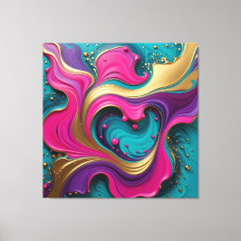Bold Abstract Heart Swirl – Modern Colorful Art Leinwanddruck